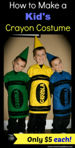 How to Make a Crayon Costume - One Crazy Mom