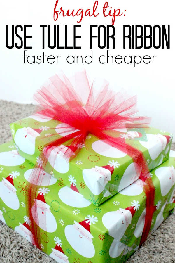 How to use tulle ribbon for gifts - festive and frugal