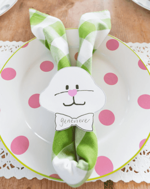 Easter bunny napkin ring
