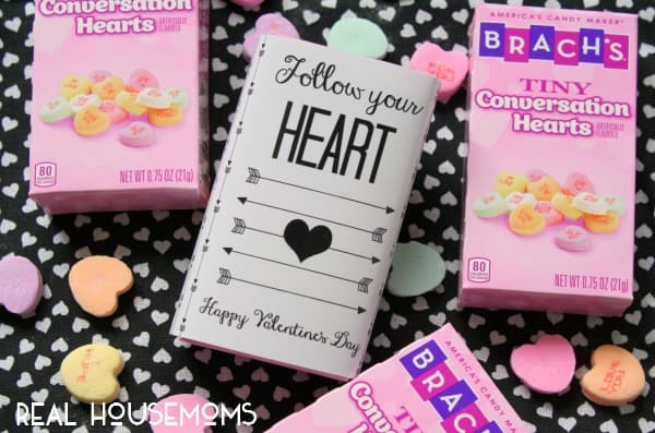 Conversation hearts with printable. 