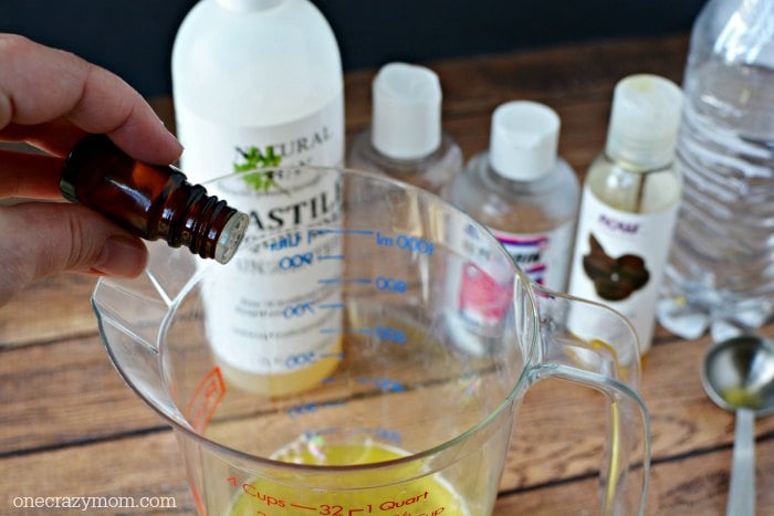 Ingredients in measuring cup. 