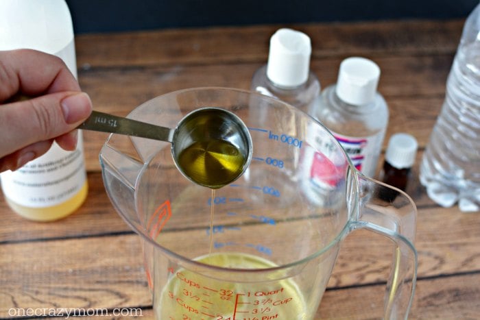 Ingredient in measuring cup. 