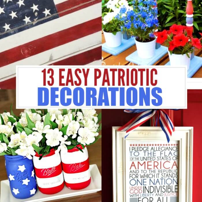 We have simple and easy 4th of July decorations. All you need is some red, white, blue, and a little creativity to make these amazing patriotic decorations. 