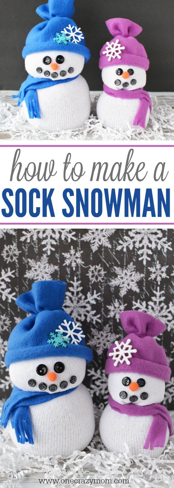 You will love learning how to make sock crafts! Find out how to make a snowman made out of socks. This DIY Sock Snowman craft is so cute and simple to make!