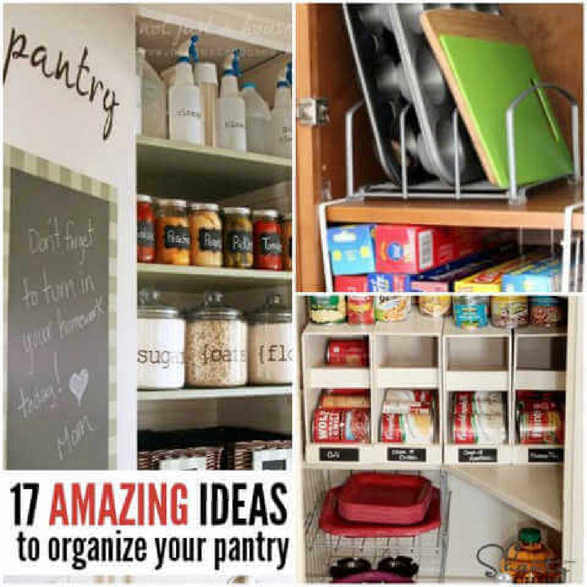 Pantry organization ideas do not have to cost a fortune. Learn How to organize your pantry with these 17 easy pantry organization ideas.