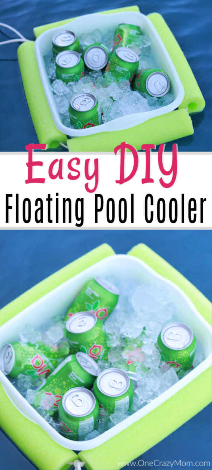 This DIY floating pool cooler is so fun and you can make it for less than $5! Beat the heat and make this pool beverage cooler to enjoy all Summer long.