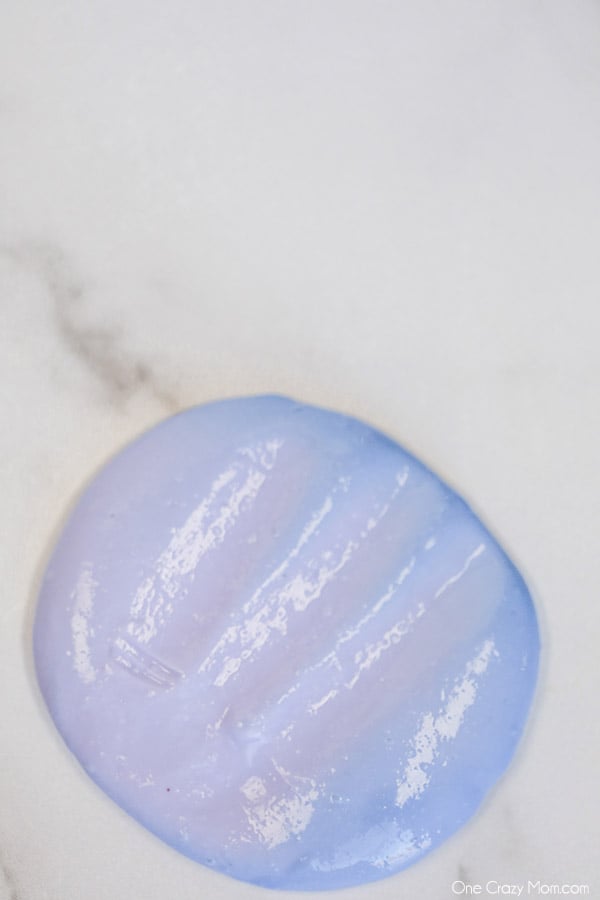 DIY silly putty laying flat.
