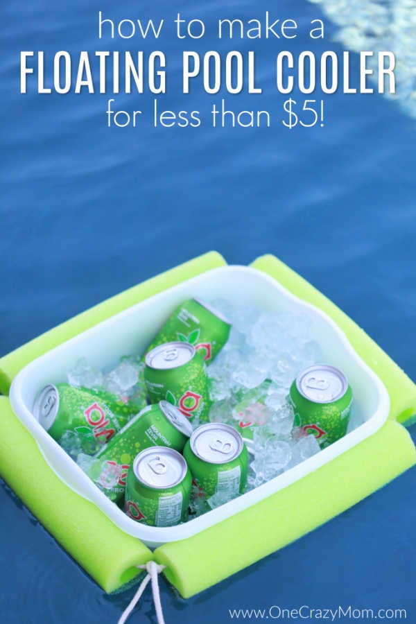 This DIY floating pool cooler is so fun and you can make it for less than $5! Beat the heat and make this pool beverage cooler to enjoy all Summer long.
