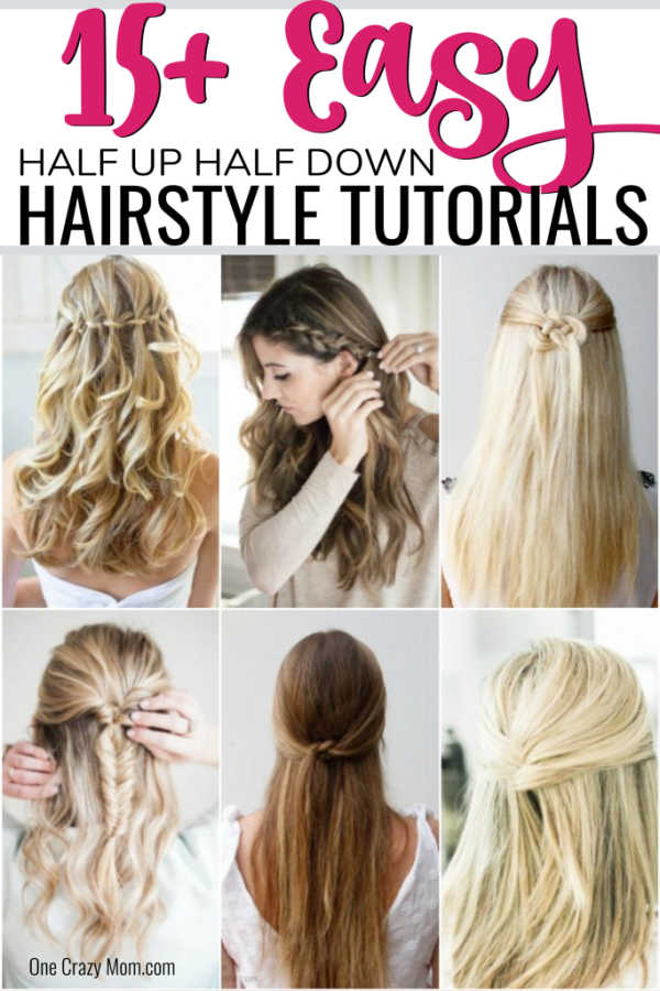 We have over 15 half up half down hairstyles that anyone can do including busy moms. These styles are easy to do and look put together and polished. 