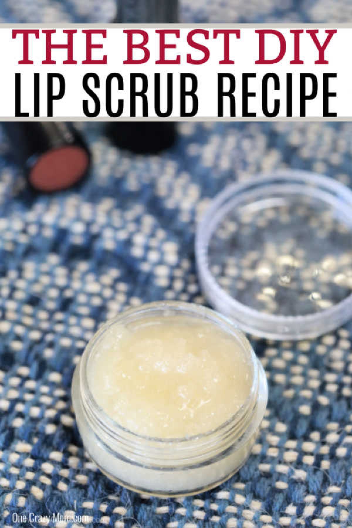 Make this easy DIY Lip Scrub that will leave your lips soft and exfoliated.  With only 4 ingredients, you can easily make this lip scrub recipe.