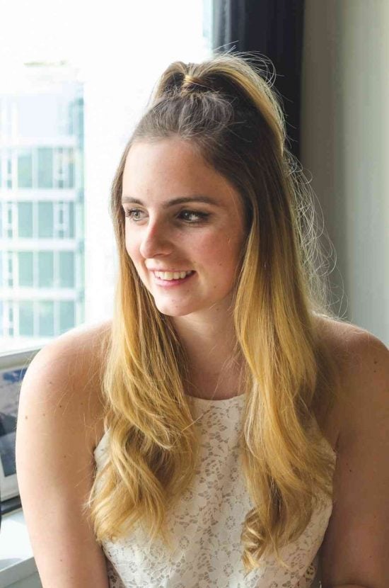 We have over 15 half up half down hairstyles that anyone can do including busy moms. These styles are easy to do and look put together and polished. 