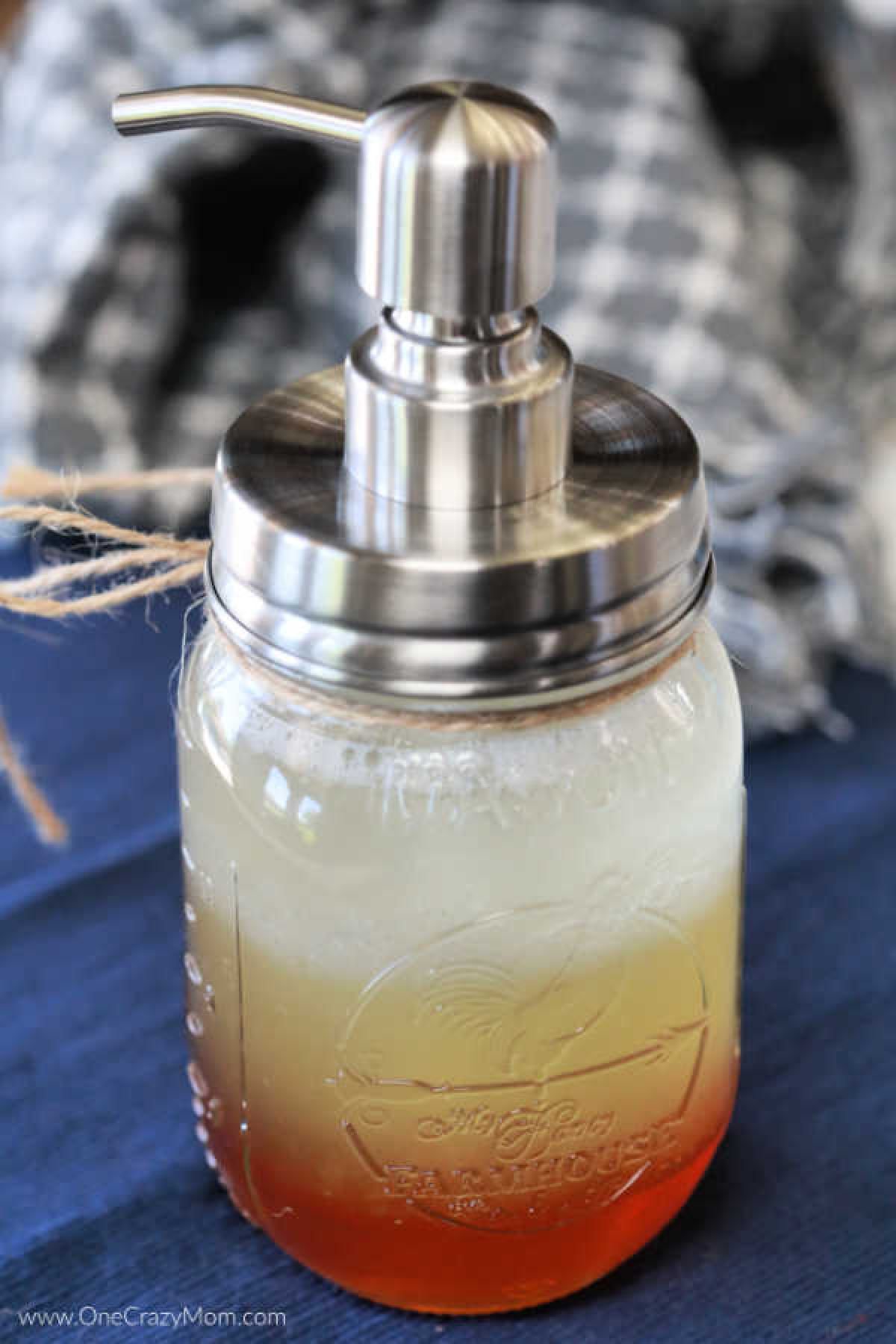 Bottle of homemade body wash. 
