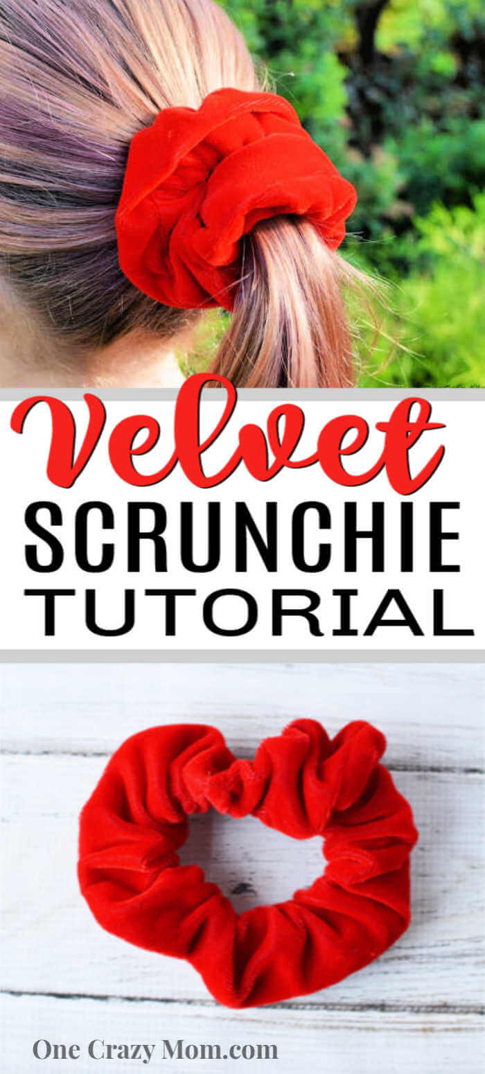 DIY Velvet Scrunchies are so fun to make and cute to wear. Learn how to make a diy scrunchie with this easy tutorial. How to make a scrunchie out of velvet.