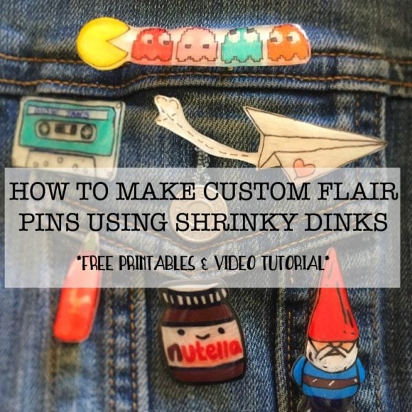 Shrink Dink Pins on jeans.