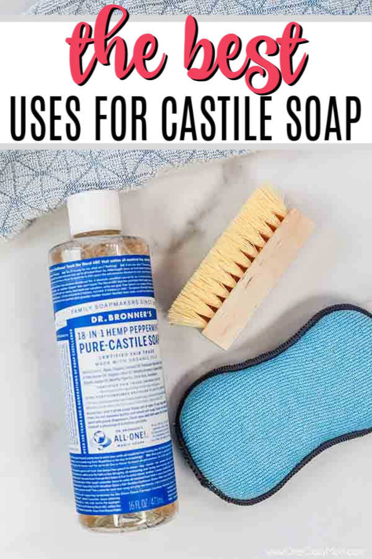 There are tons of Castile Soap Uses that you can use from skin care and body wash to laundry and more. Find 20 all natural dr bronner's castile soap uses.