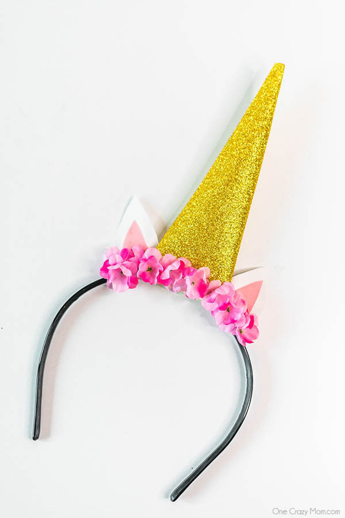 Save money and make this DIY Unicorn Headband with supplies from the dollar store! It is so easy to learn how to make a unicorn headband. Unicorn headband ready to use.