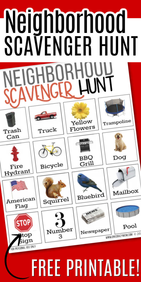 Are the kids bored? Try this fun Neighborhood scavenger hunt for kids. Get your free printable and get started with this neighborhood scavenger hunt.