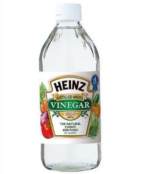 Bottle of white vinegar. 