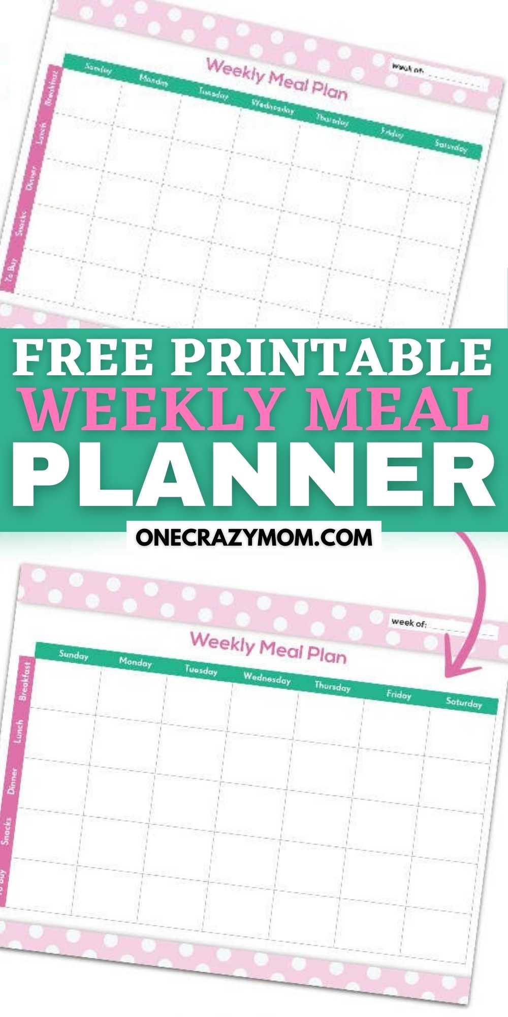 Printable meal planner - free printable meal planner