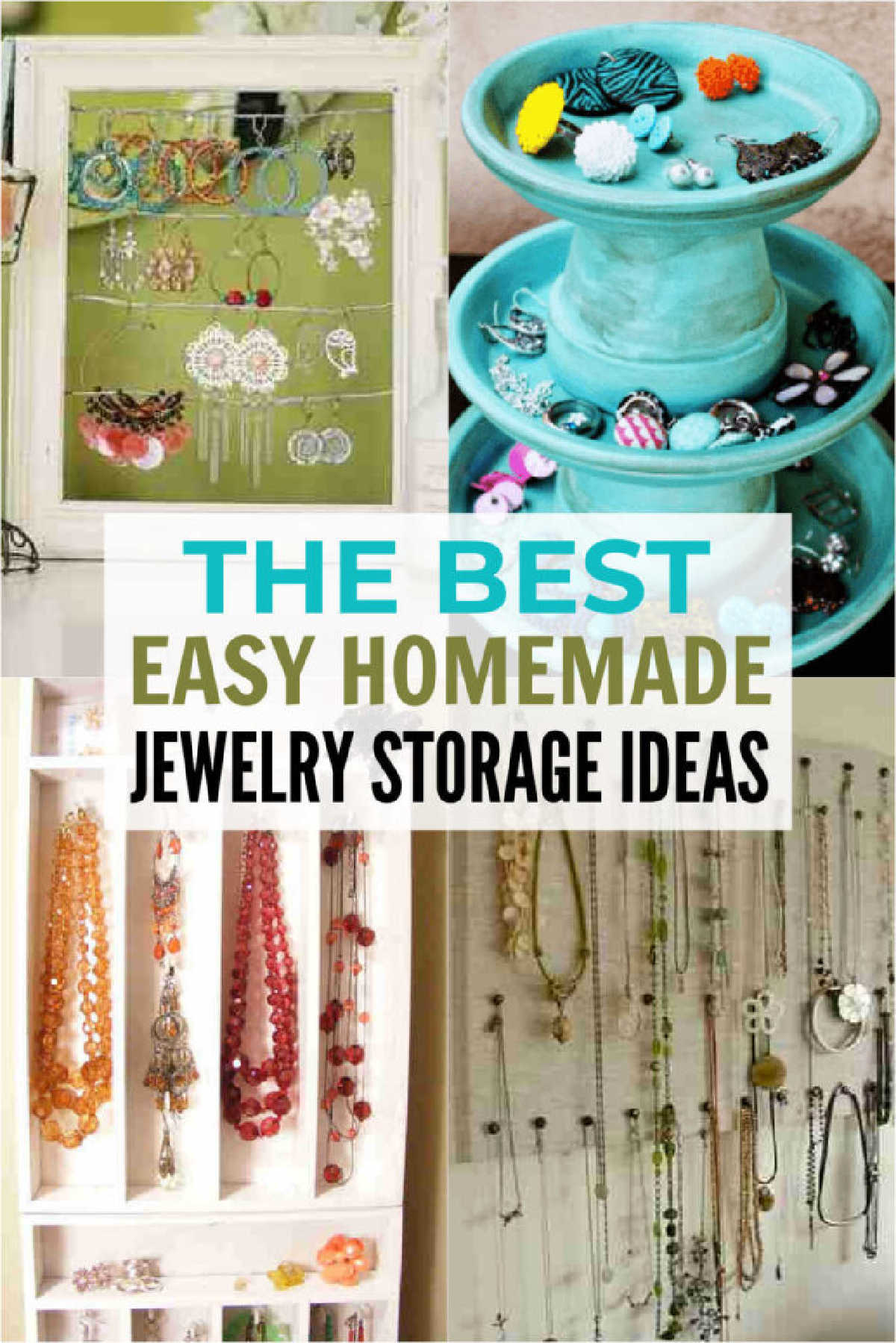 We have the easiest and the best jewelry storage ideas to help you get organize all your favorite jewelry. Learn how to organize jewelry with a few simple steps. These hacks are great for organizing your jewelry and organizing your earrings too! #onecrazymom #jewelry #organizinghacks #homehacks #storage