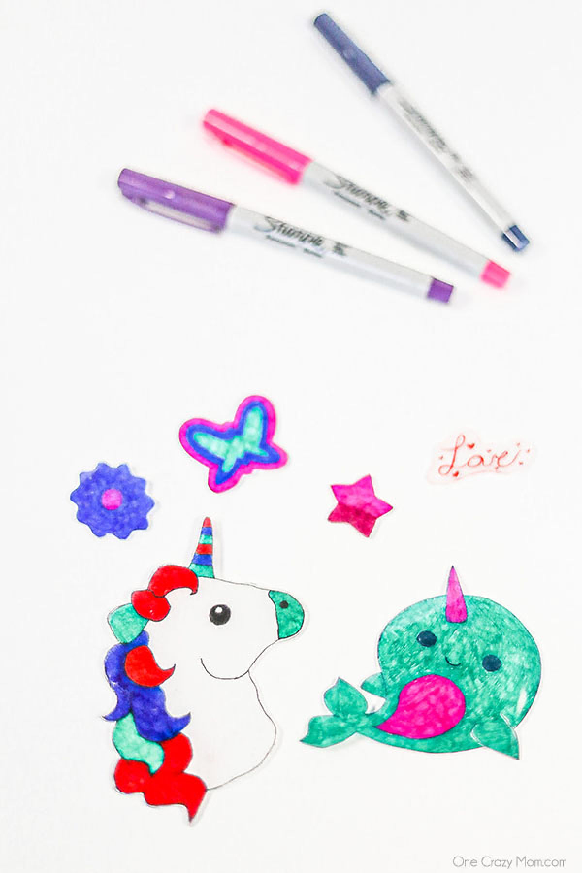 Shrinky Dinks ready to use. 