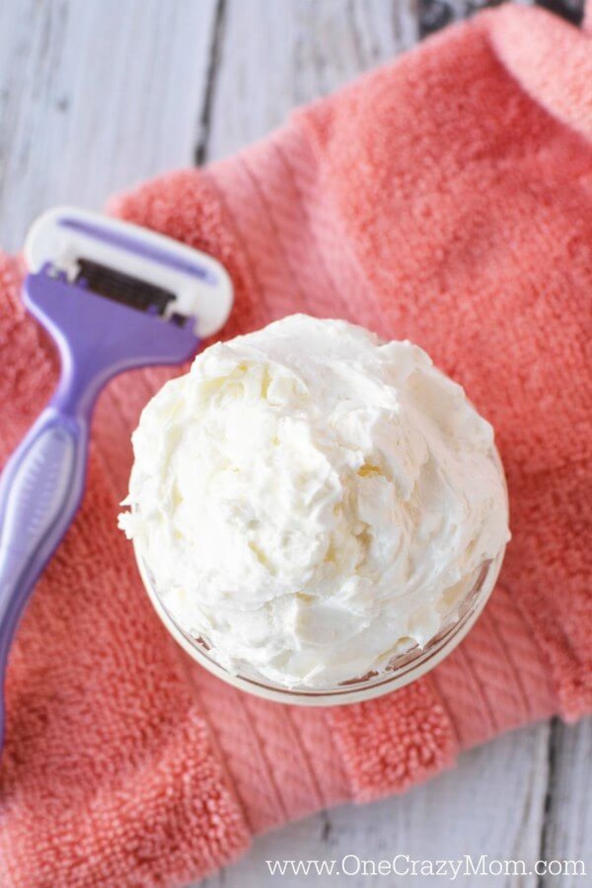 Container of shaving cream. 