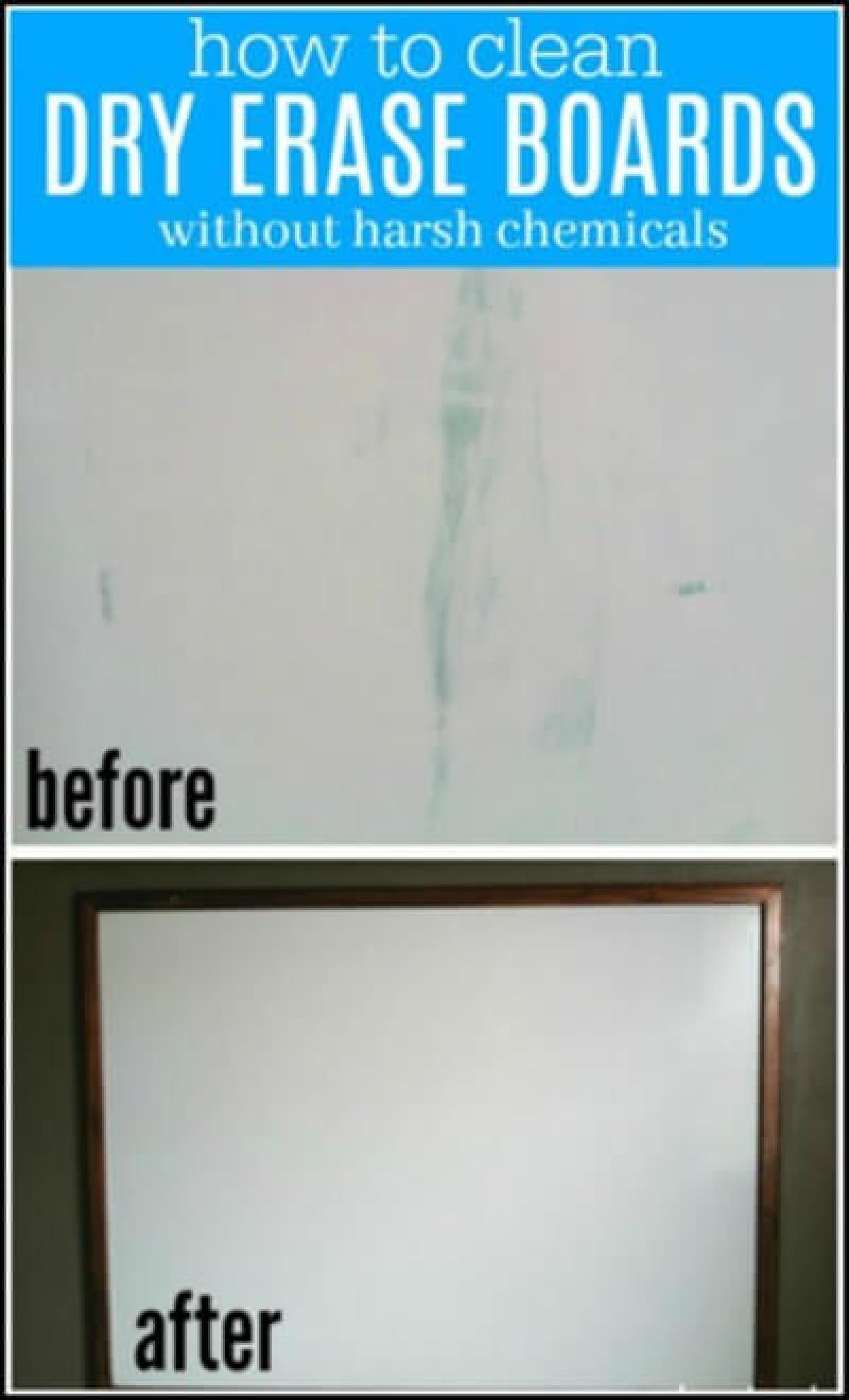 How to Clean a Dry Erase Board - 2 easy methods to easily get your dry erase board clean! You probably already have these items in your house. Once you know to clean dry erase board, it's so easy and budget friendly.