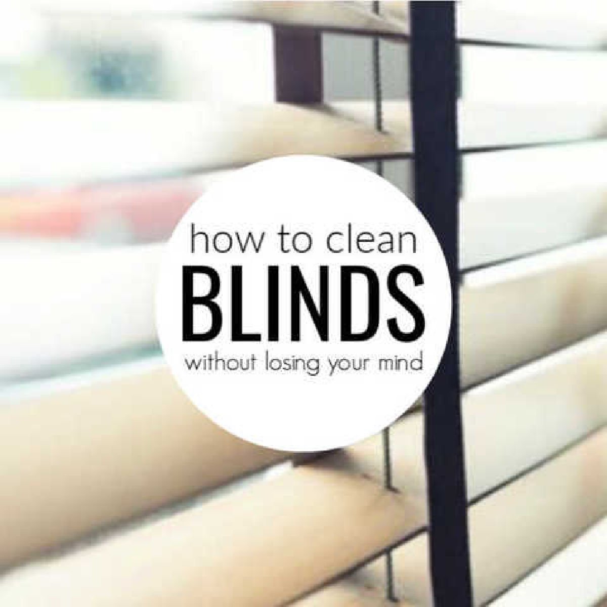 Window with blinds open. 