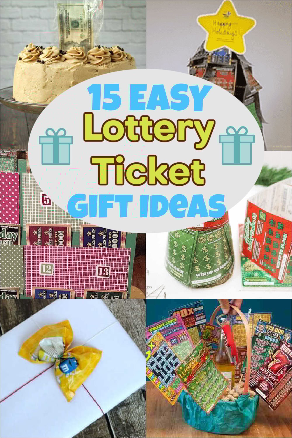 15 Easy Lottery Ticket Gift Ideas that are fun and easy. Try these lottery ticket gift ideas to make a gift basket or gift for any occasion. These clever ideas create a unique and exciting gift for Christmas, Secret Santa, birthdays, anniversary and more. #onecrazymom @lotteryticketgiftideas