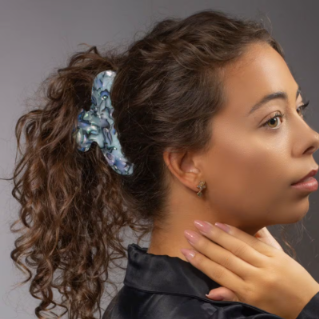 Claw Clip in hair. 